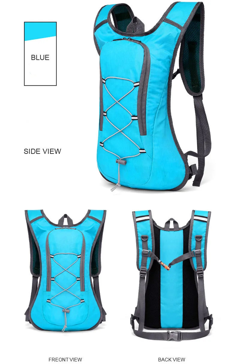 New Cycling Hydration Backpack with 68 oz Water Bladder for Bicycle Riding, Running, and Outdoor Activities, Reflective Pack