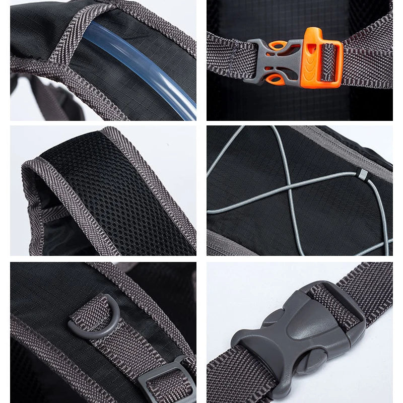 New Cycling Hydration Backpack with 68 oz Water Bladder for Bicycle Riding, Running, and Outdoor Activities, Reflective Pack
