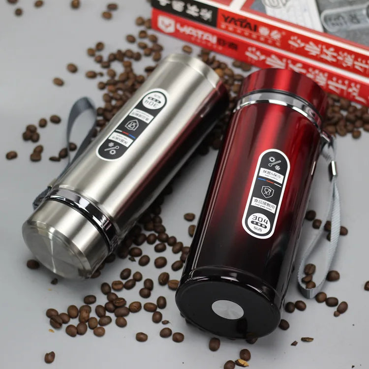 18 oz / 25 oz / 30 oz High Capacity Stainless Steel Business Thermos Mug, Insulated Water Bottle, Portable Vacuum Flask for Office and Tea