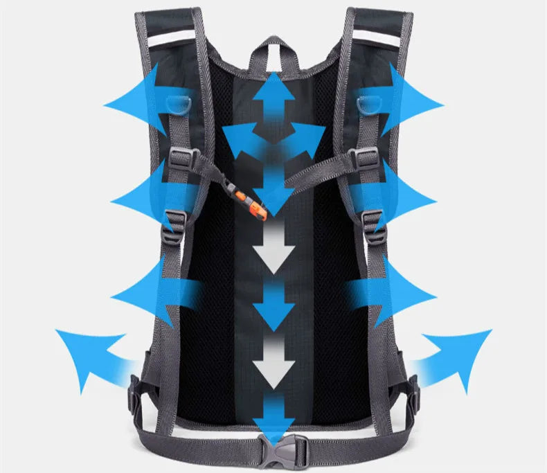 New Cycling Hydration Backpack with 68 oz Water Bladder for Bicycle Riding, Running, and Outdoor Activities, Reflective Pack