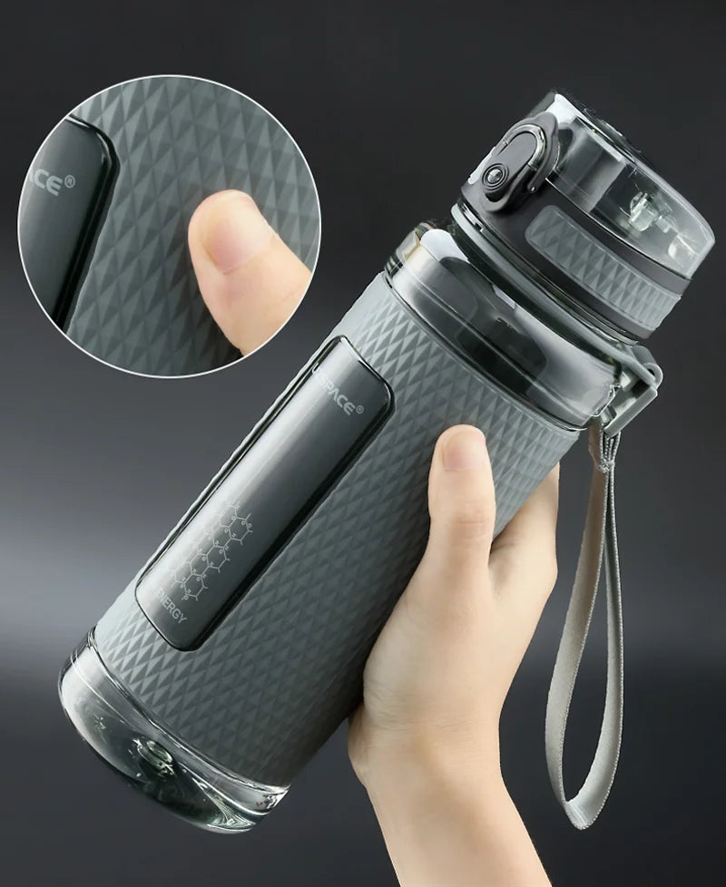 13.5 oz - 37 oz UZSPACE Sport Water Bottles BPA Free Portable Gym Anti-fall Leak-proof Large Capacity Fitness Kettle Tritan Plastic Drink Bottle