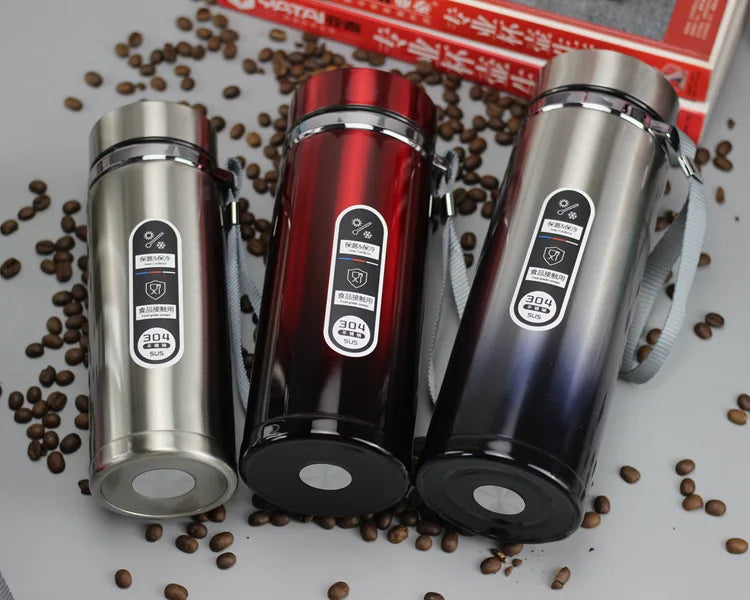 18 oz / 25 oz / 30 oz High Capacity Stainless Steel Business Thermos Mug, Insulated Water Bottle, Portable Vacuum Flask for Office and Tea