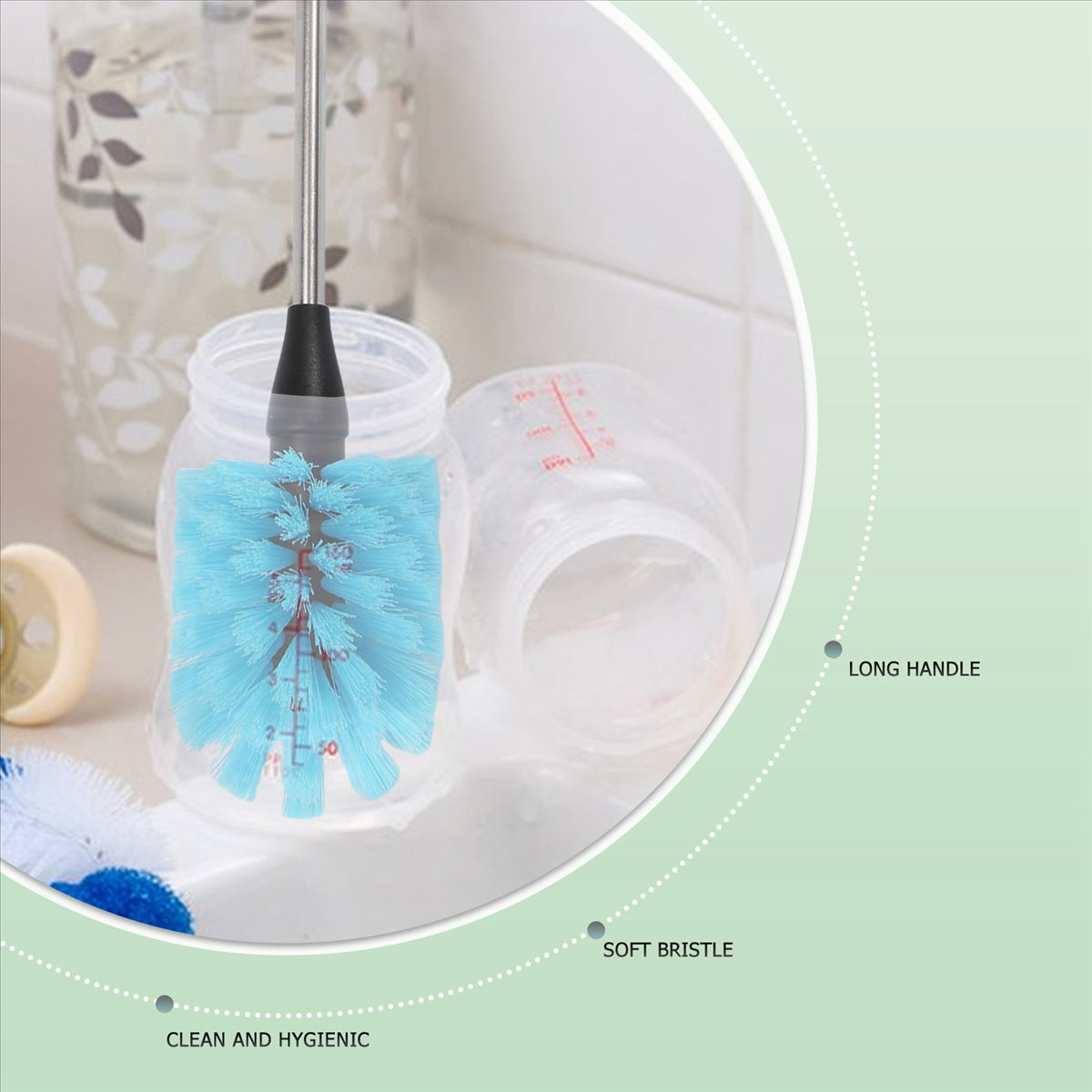 Stainless Steel Water Bottle Cleaning Brush Set – Long Handle Bottle Cleaner for Narrow Neck Bottles | Durable & Effective Cleaning Tools