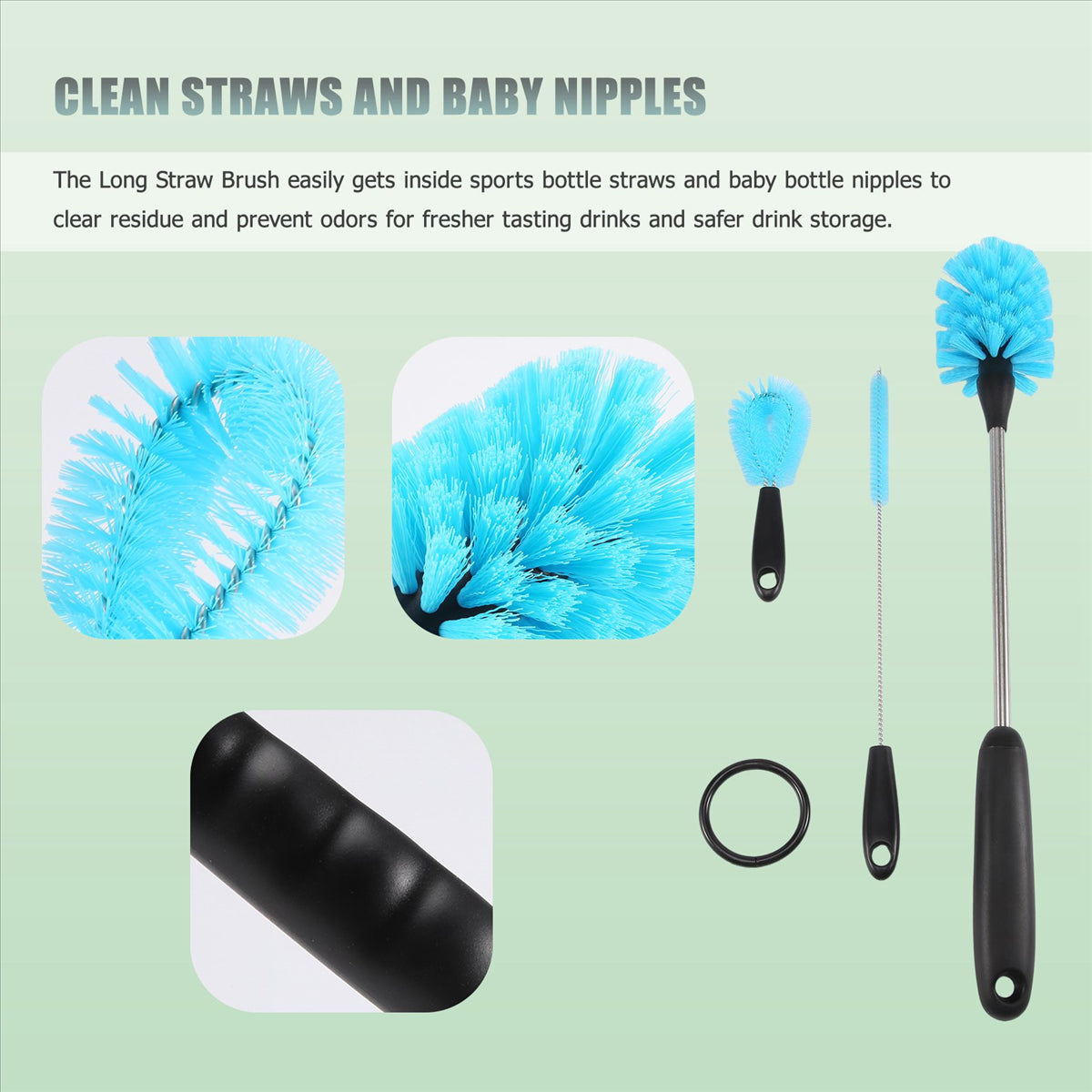 Stainless Steel Water Bottle Cleaning Brush Set – Long Handle Bottle Cleaner for Narrow Neck Bottles | Durable & Effective Cleaning Tools