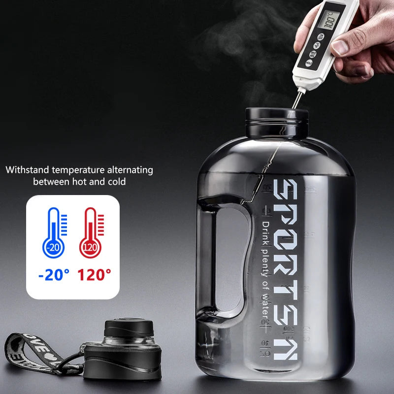 34 oz to 169 oz Gym Cycling Bottle, Outdoor Sports Large Capacity Water Bottle, Fitness Kettle, BPA Free Scale Drink Bottle