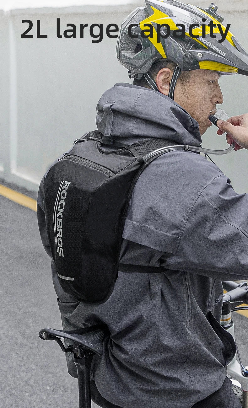 ROCKBROS Hydration Backpack with 68 oz Water Bladder, Reflective and Stable Running Vest for Riding and Outdoor Activities