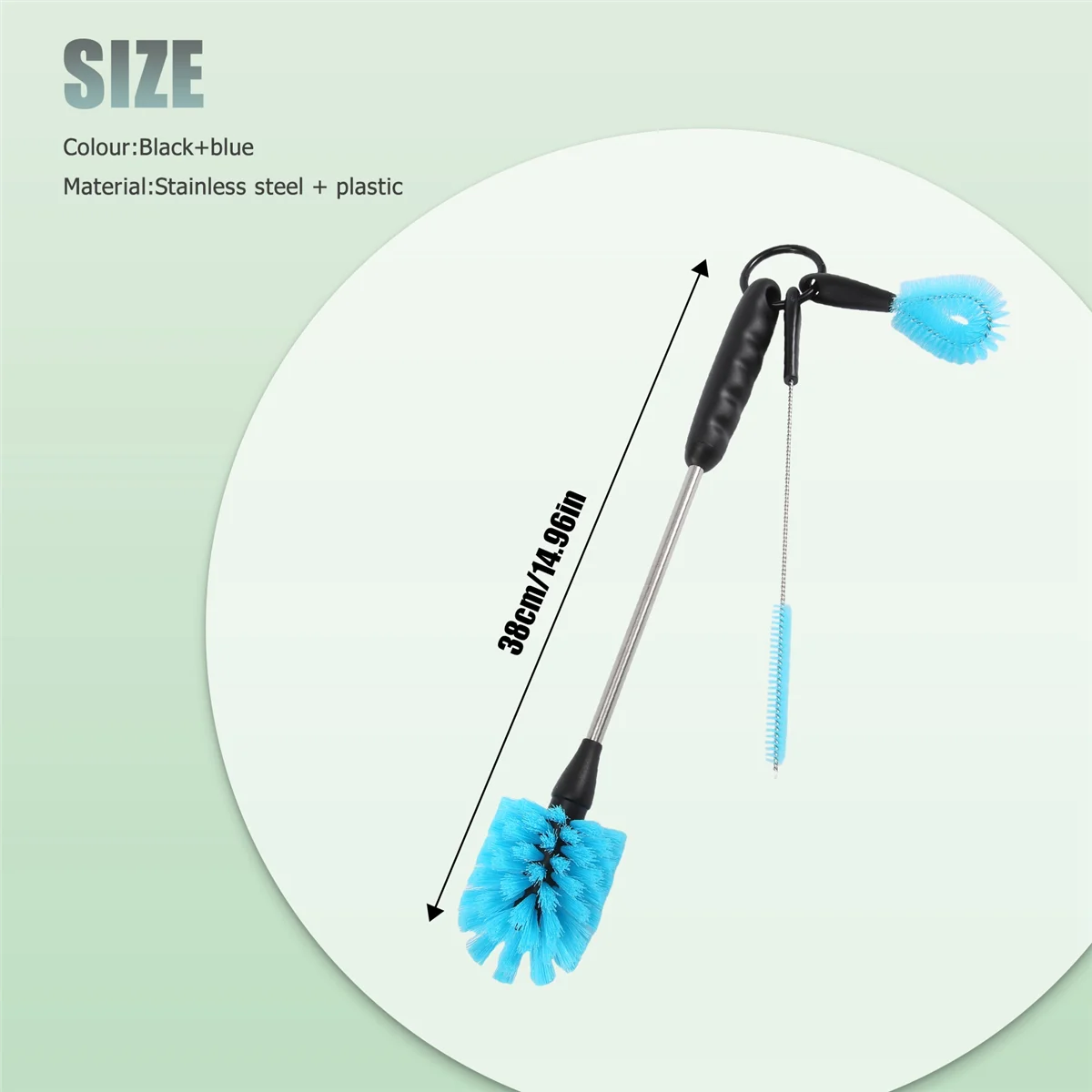 Stainless Steel Water Bottle Cleaning Brush Set – Long Handle Bottle Cleaner for Narrow Neck Bottles | Durable & Effective Cleaning Tools