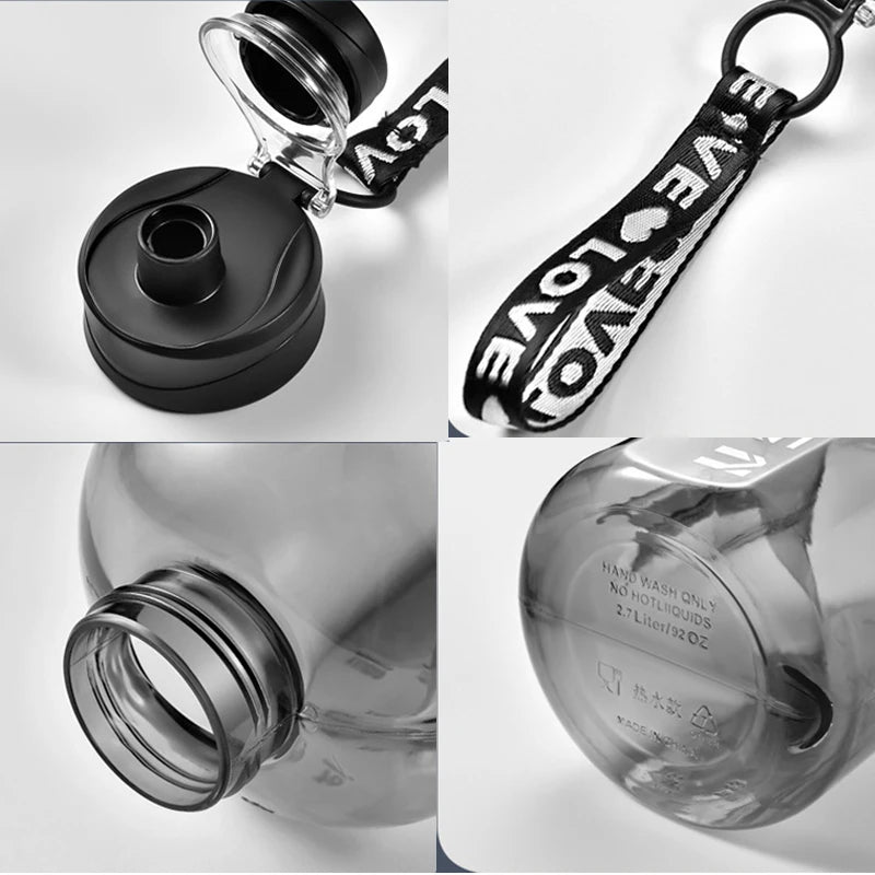 34 oz to 169 oz Gym Cycling Bottle, Outdoor Sports Large Capacity Water Bottle, Fitness Kettle, BPA Free Scale Drink Bottle