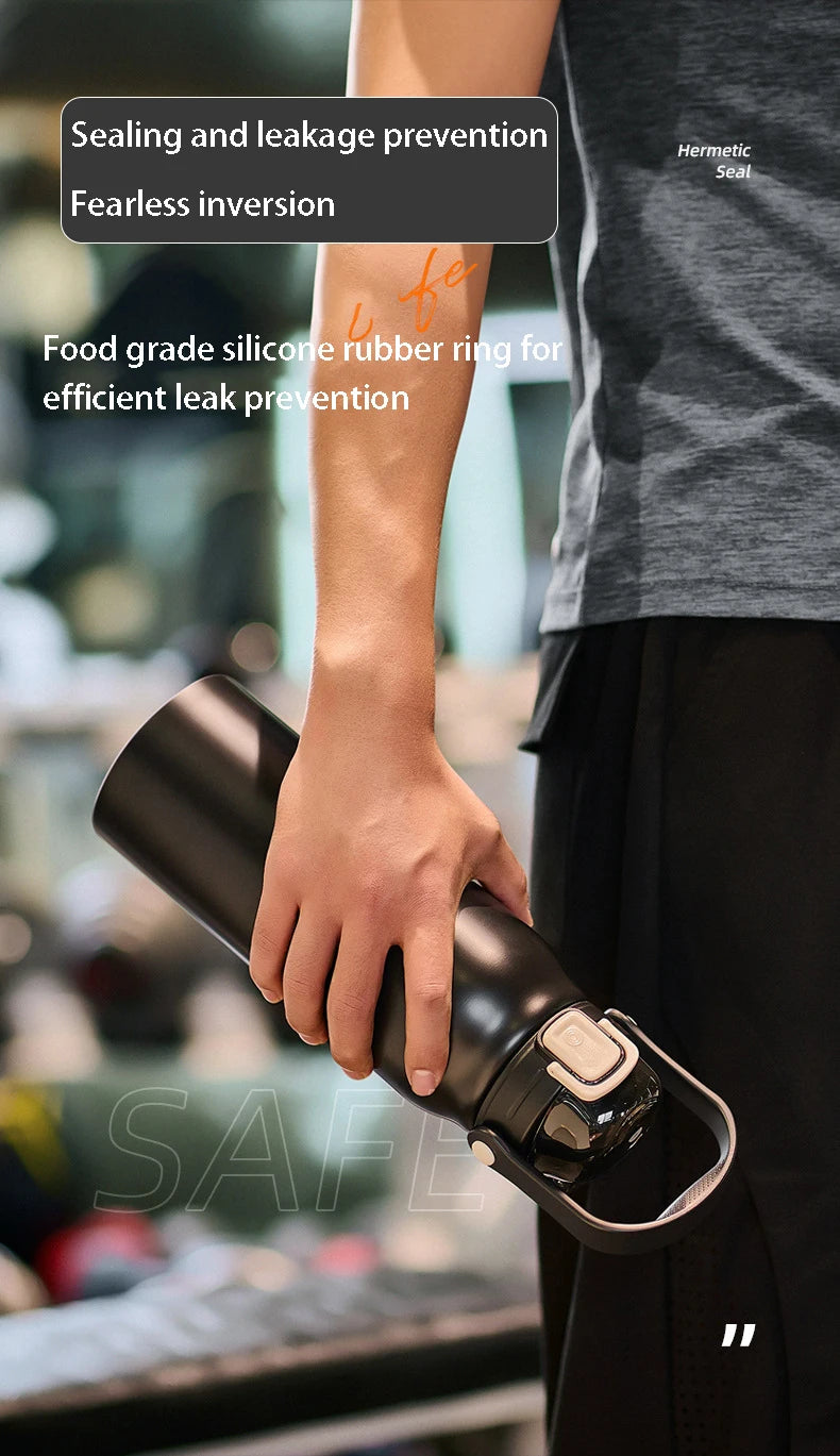 68 oz Large Capacity Stainless Steel Thermo Bottle with Straw, Hot and Cold Tumbler for Gym, Vacuum Flask