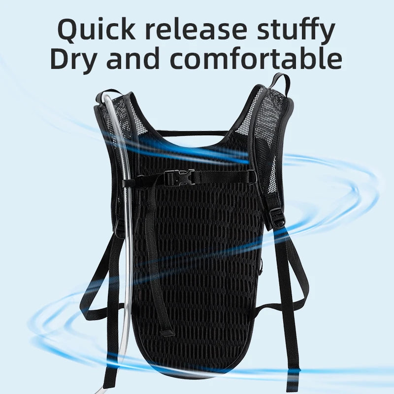 ROCKBROS Hydration Backpack with 68 oz Water Bladder, Reflective and Stable Running Vest for Riding and Outdoor Activities