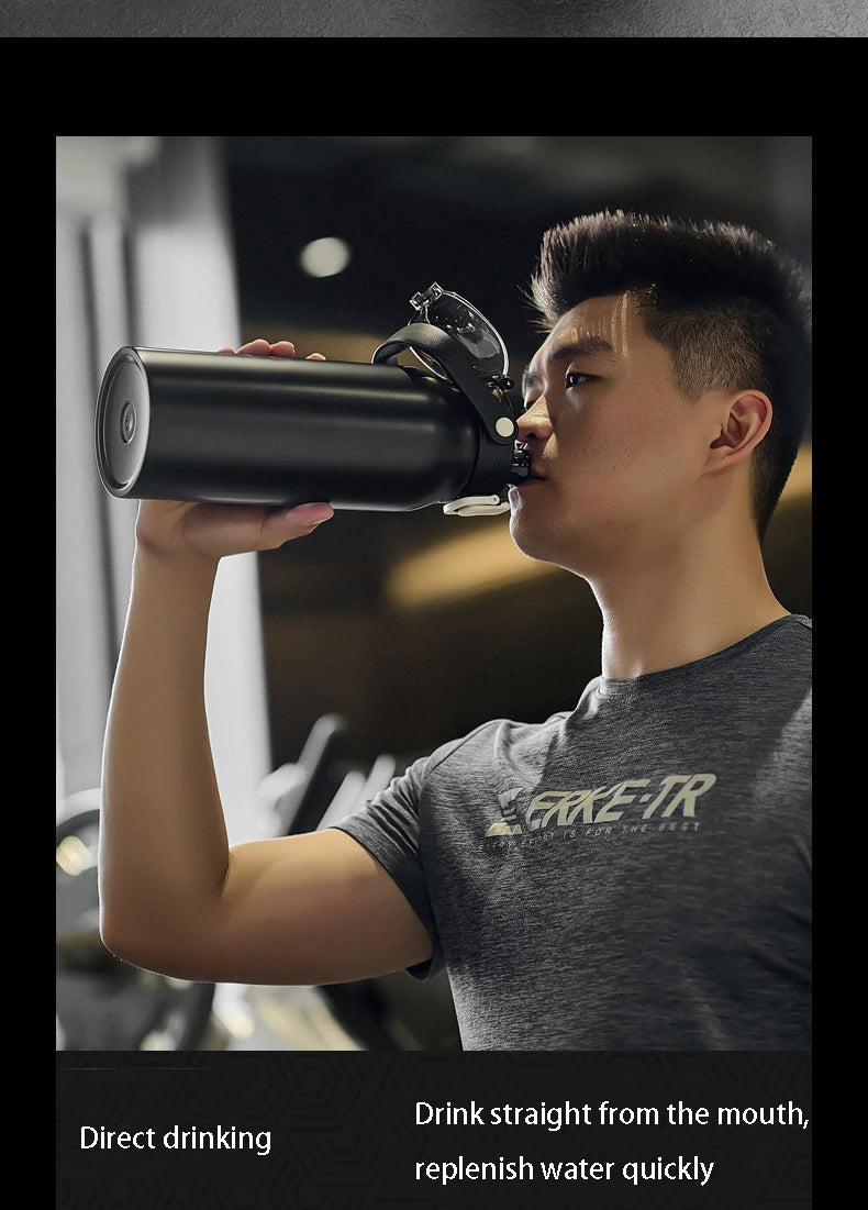 68 oz Large Capacity Stainless Steel Thermo Bottle with Straw, Hot and Cold Tumbler for Gym, Vacuum Flask
