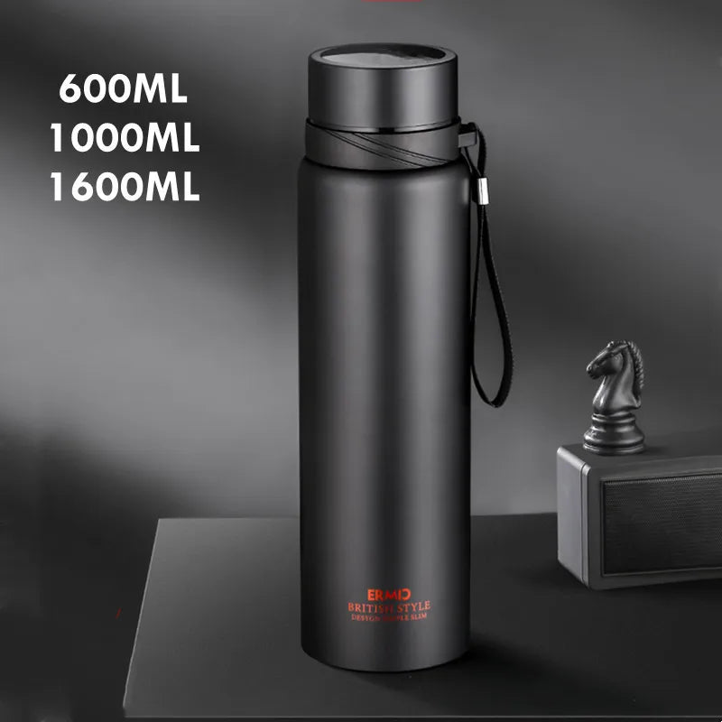 34 oz / 54 oz Double Stainless Steel Vacuum Flask with Filter, Large Capacity Portable Sport Thermos Mug for Coffee and Tea Tumbler