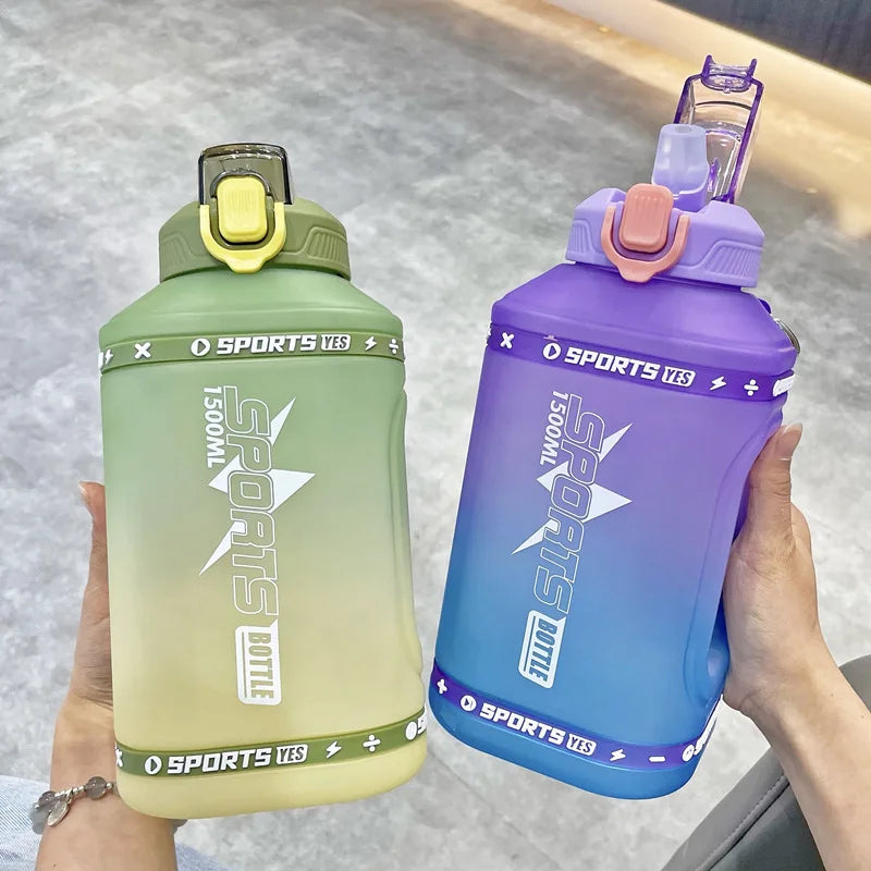 50 oz / 68 oz / 78 oz Sports Water Bottle with Silicone Straw, Large Capacity with Scale, Portable Gradient Kettle