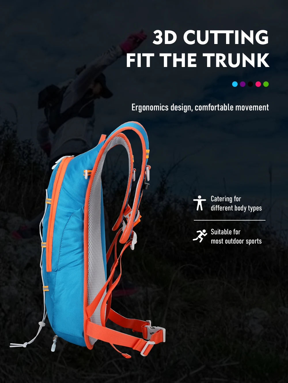 ThinkRider 12L Portable Waterproof Cycling Hydration Backpack, Road Bike Bag for Outdoor Sports and Climbing