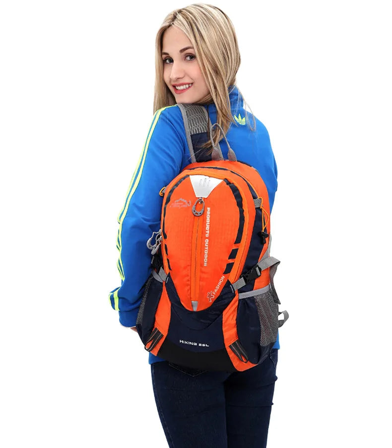 25L Mountaineering and Trail Running Backpack with 68 oz Hydration Bladder for Cycling, Motorcycling, Hiking, and Marathons