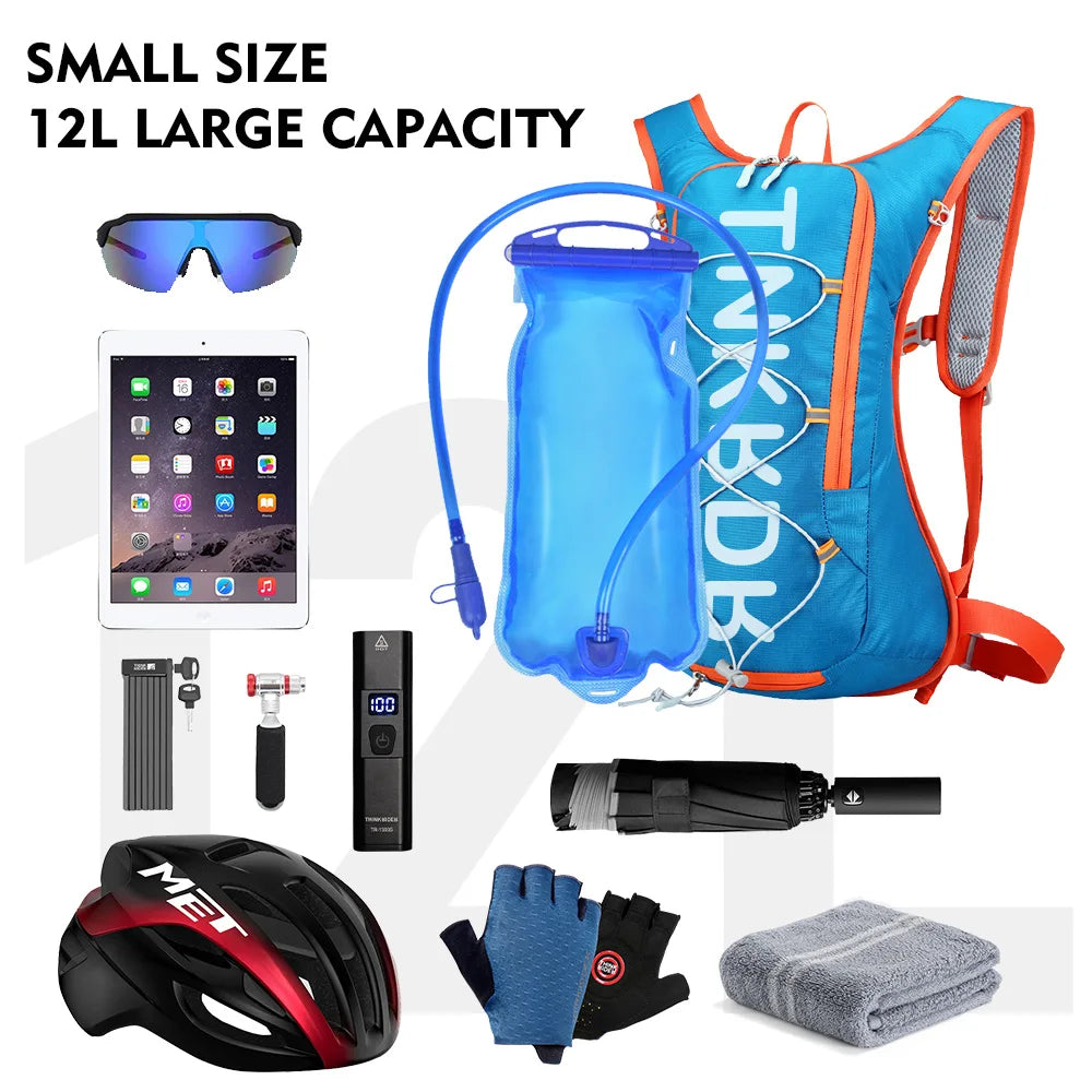 ThinkRider 12L Portable Waterproof Cycling Hydration Backpack, Road Bike Bag for Outdoor Sports and Climbing