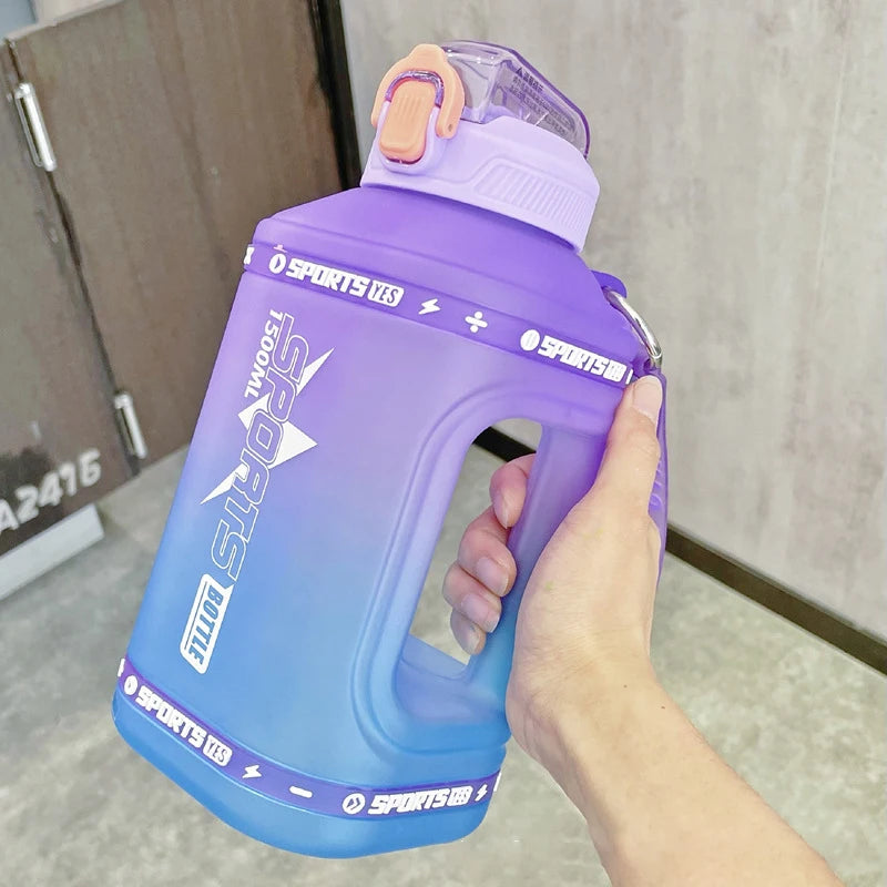50 oz / 68 oz / 78 oz Sports Water Bottle with Silicone Straw, Large Capacity with Scale, Portable Gradient Kettle