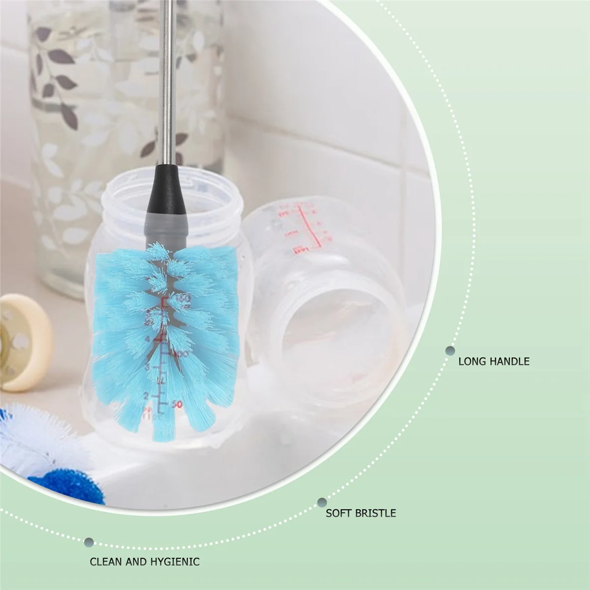 Stainless Steel Water Bottle Cleaning Brush Set – Long Handle Bottle Cleaner for Narrow Neck Bottles | Durable & Effective Cleaning Tools