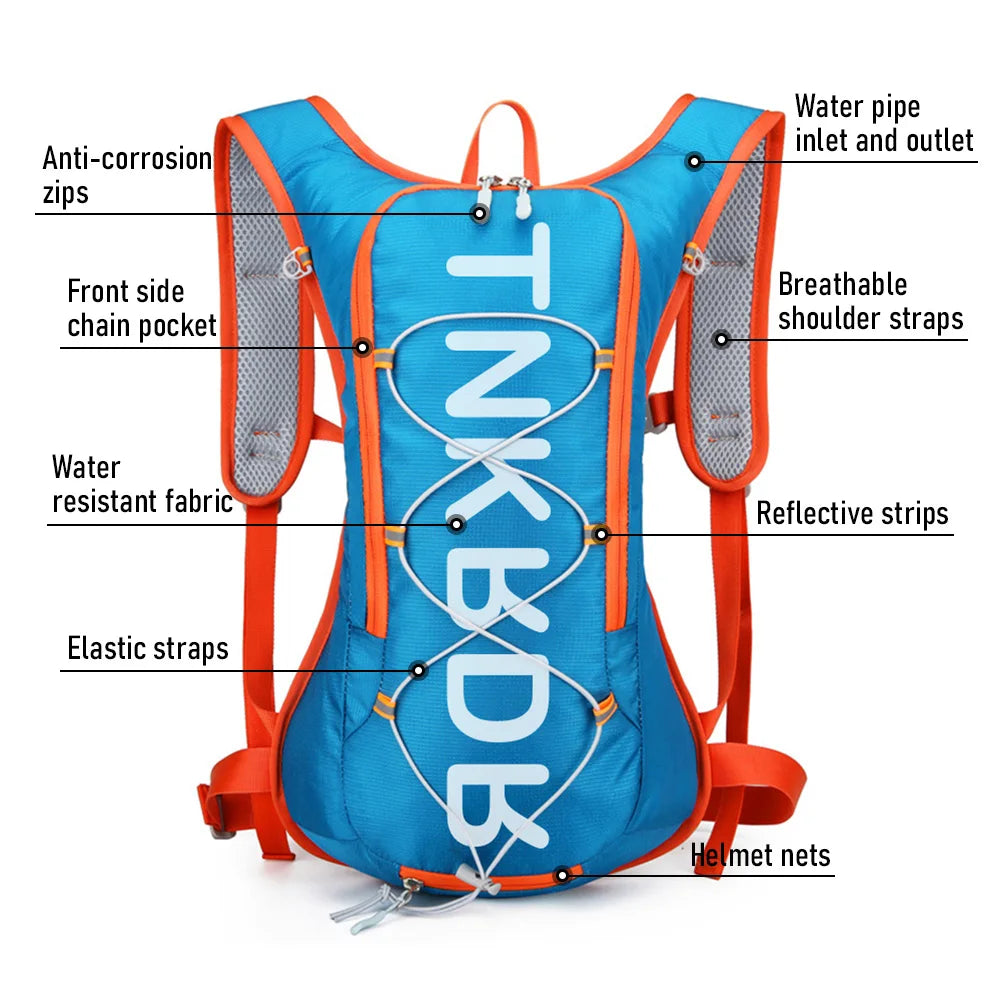 ThinkRider 12L Portable Waterproof Cycling Hydration Backpack, Road Bike Bag for Outdoor Sports and Climbing