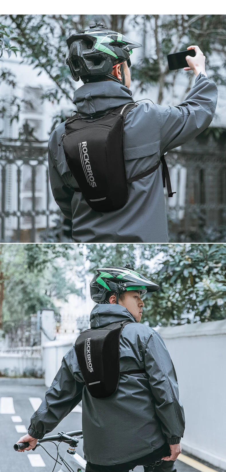 ROCKBROS Hydration Backpack with 68 oz Water Bladder, Reflective and Stable Running Vest for Riding and Outdoor Activities
