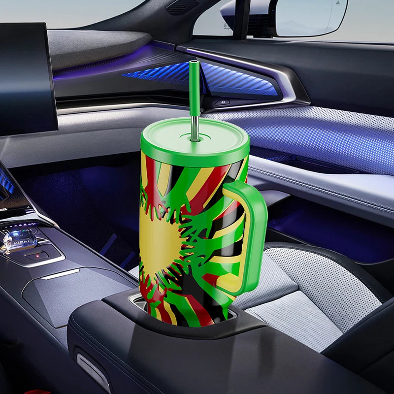 Meoky 40 oz Vacuum Cup Tumbler Straw Cup with Lid Stainless Steel Large Capacity Car Mug Leak-proof Juice Coffee Cup Food Grade