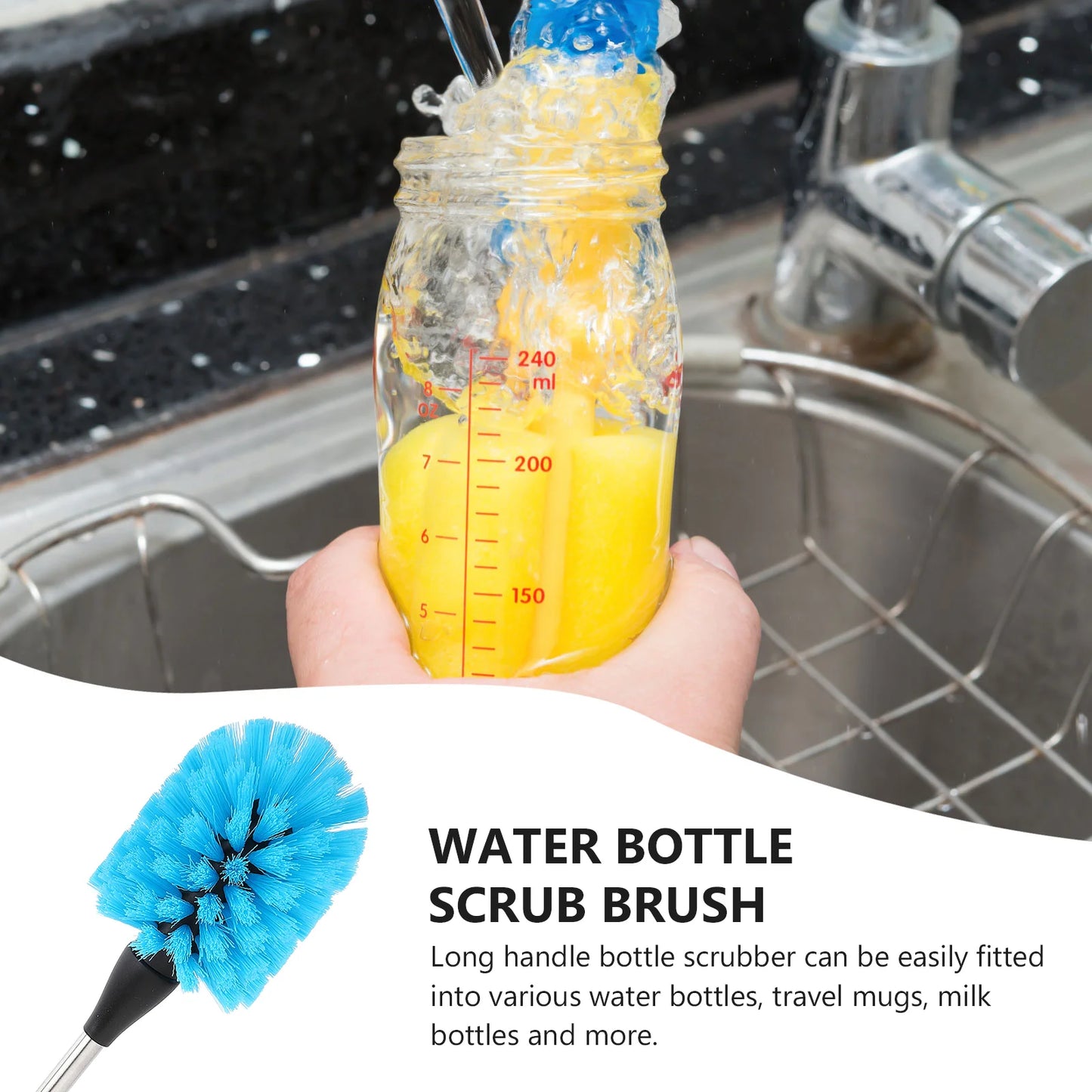 Cup Cleaning Brush Water Bottle Cleaner Scrub Detergent Easy-to-use Plastic Nylon with Long Handle Scrubber