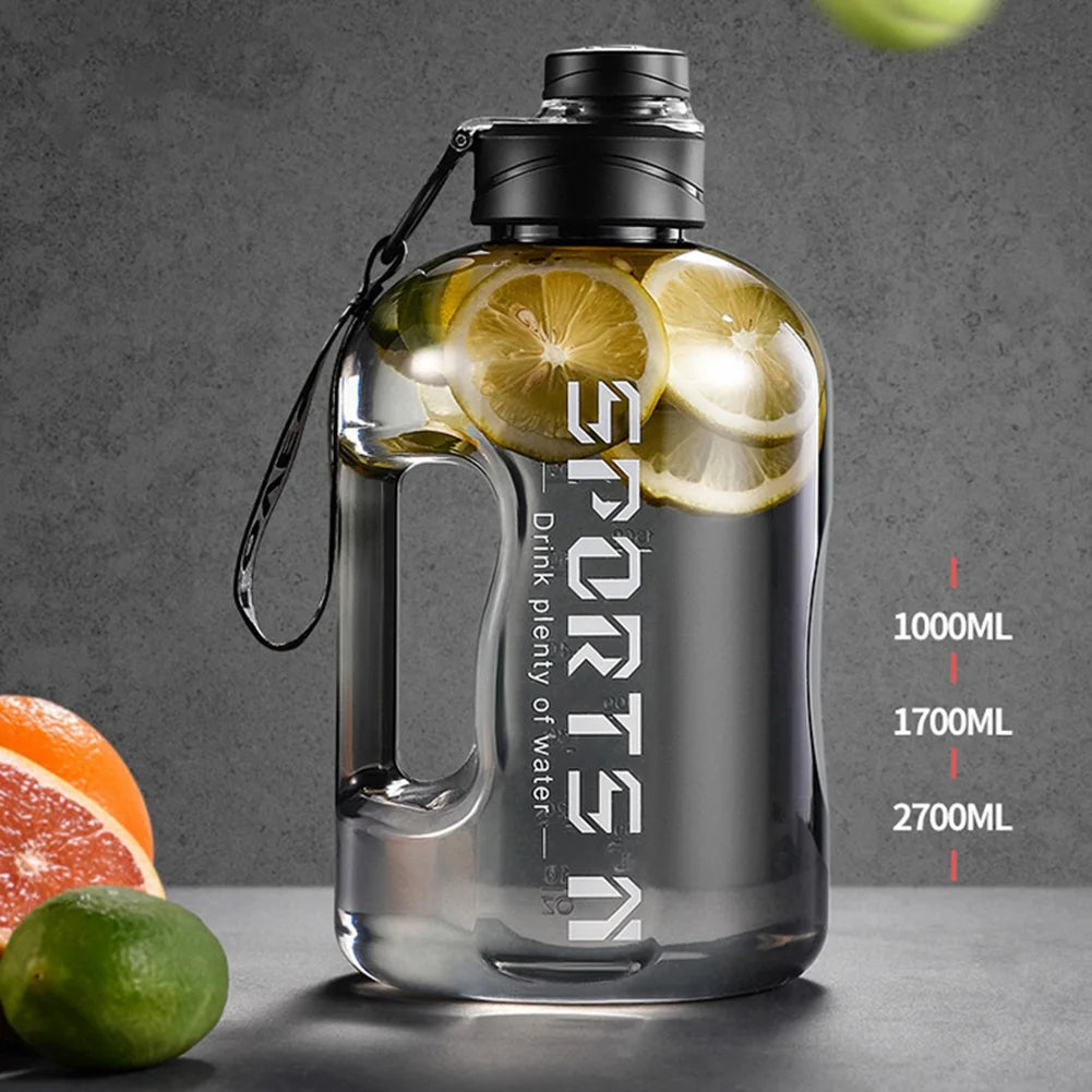 57 oz / 91 oz Sports Water Bottle, Large Capacity Fitness Bottle with Scale, Gradient Kettle for Outdoor Cycling, Portable Water Bottle