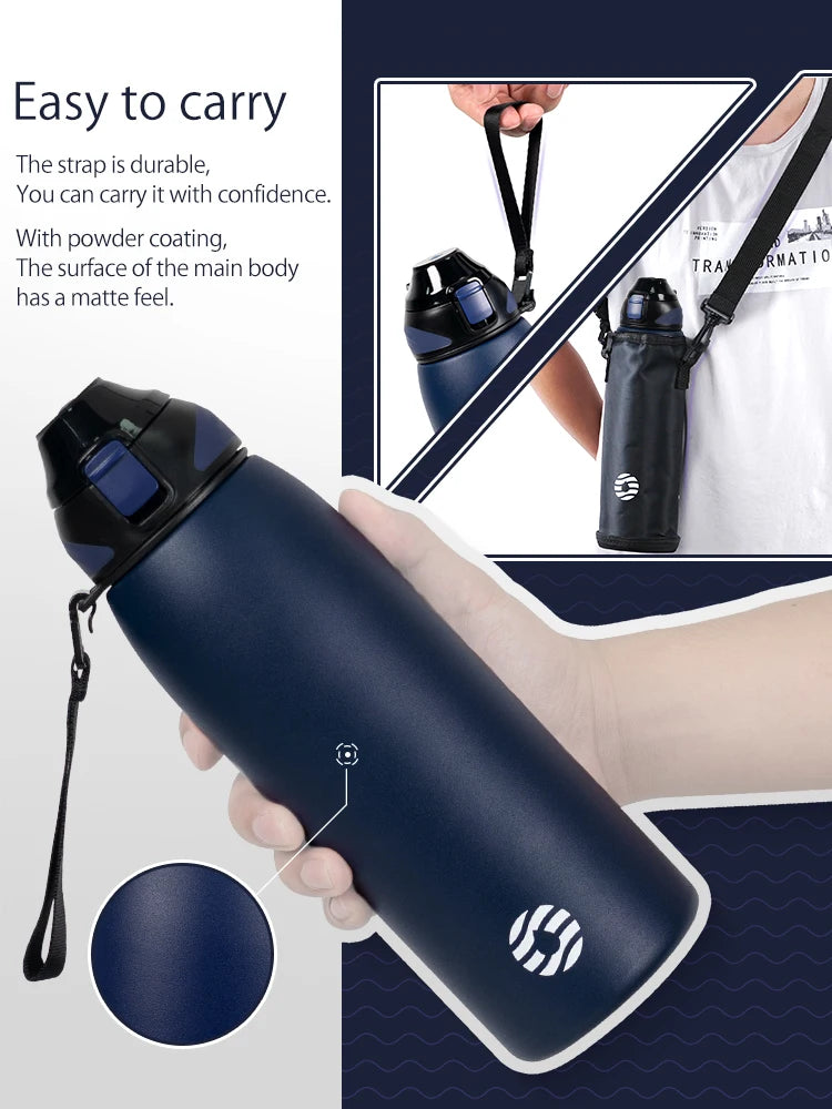 34 oz FEIJIAN Water Bottle, Vacuum Sports Bottle for Warm and Cold Drinks, Stainless Steel Vacuum Flask