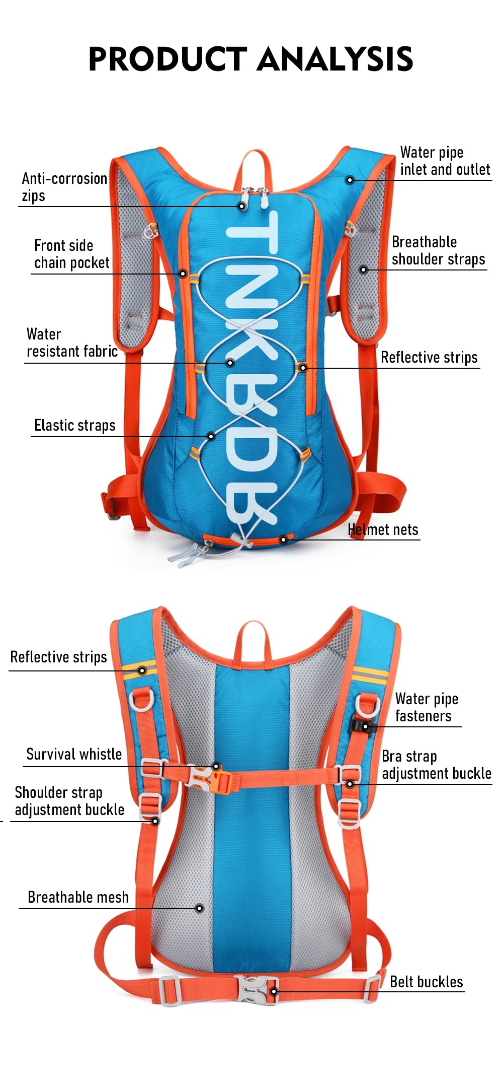 ThinkRider 12L Portable Waterproof Cycling Hydration Backpack, Road Bike Bag for Outdoor Sports and Climbing