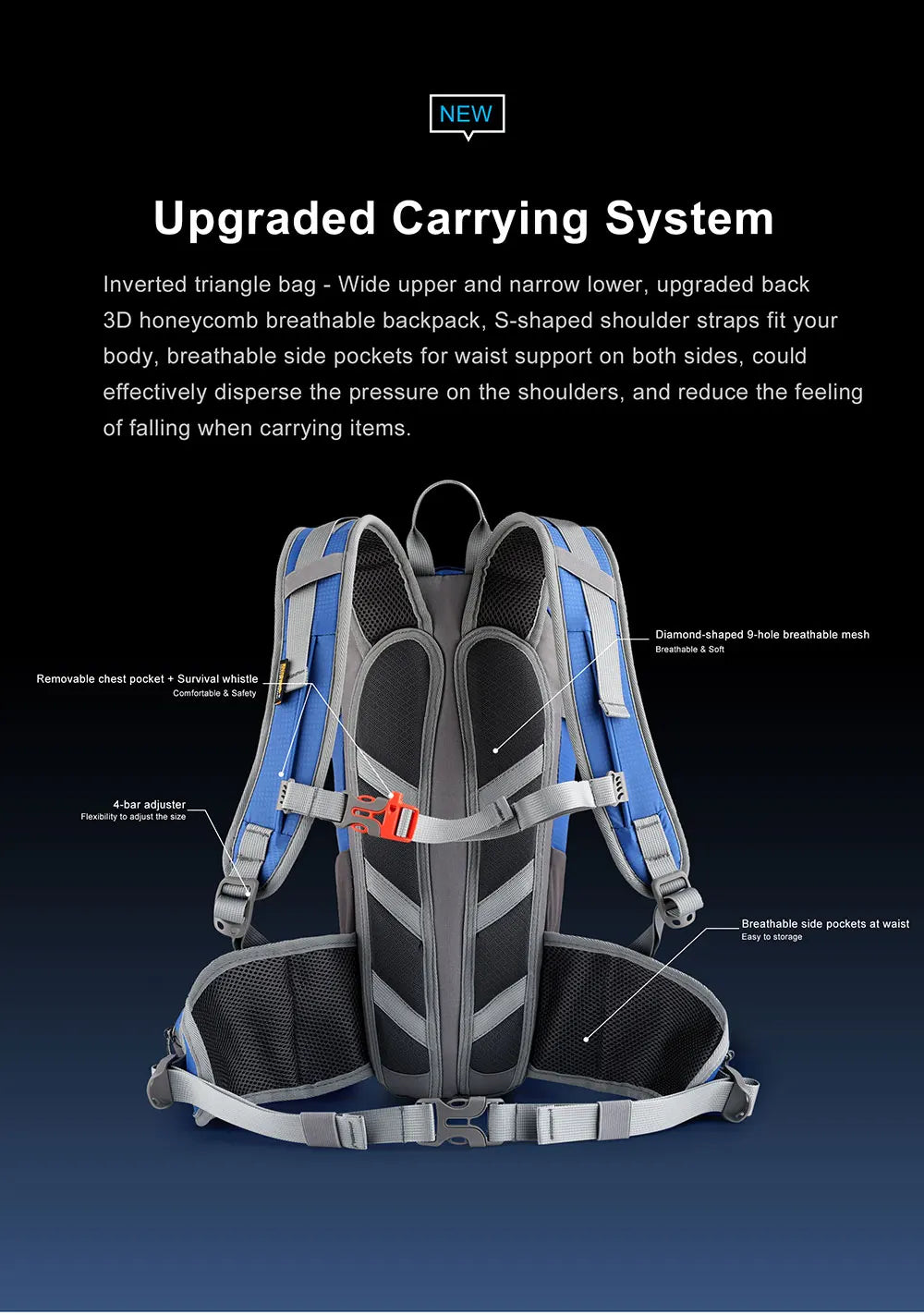 Rhinowalk 12L Portable Cycling Backpack, Hydration Pack for Road Cycling, Hiking, Climbing, and Outdoor Sports