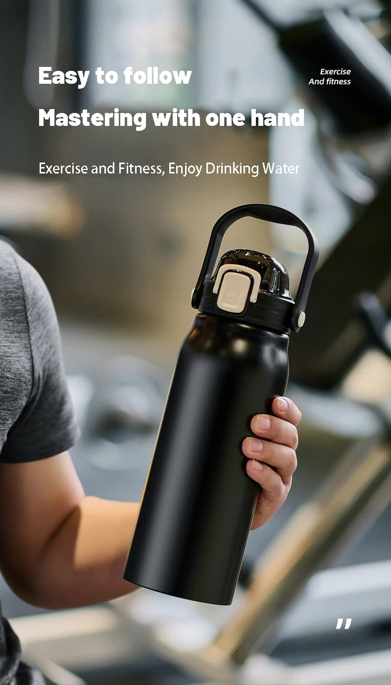 68 oz Large Capacity Stainless Steel Thermo Bottle with Straw, Hot and Cold Tumbler for Gym, Vacuum Flask