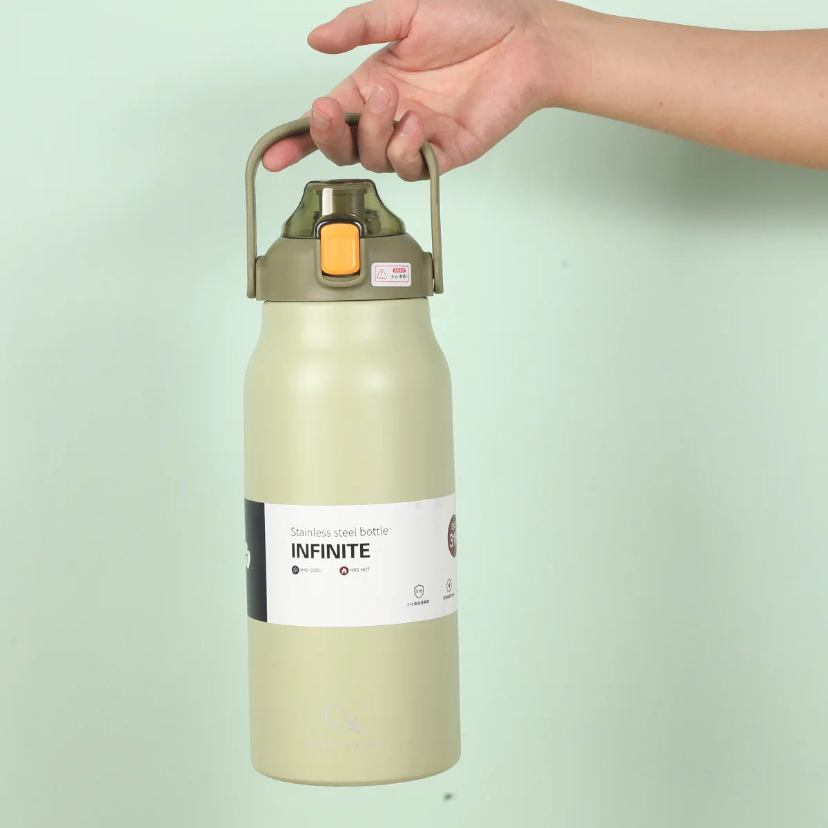 57 oz Large Capacity Thermo Bottle, Portable Stainless Steel Thermos for Hot and Cold Drinks, Outdoor Vacuum Flask Tumbler