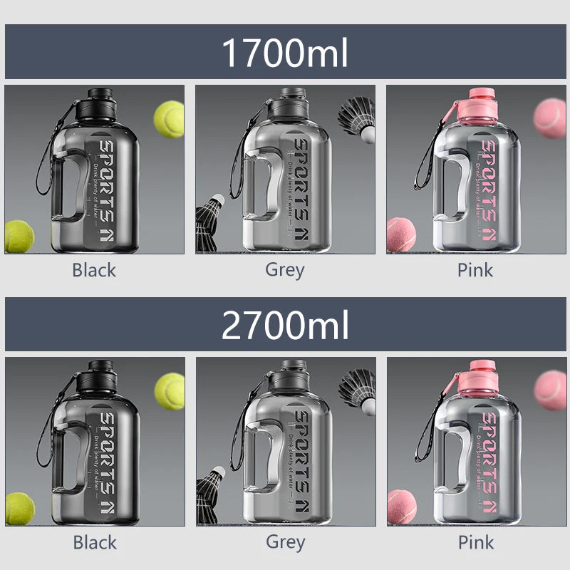 34 oz to 169 oz Gym Cycling Bottle, Outdoor Sports Large Capacity Water Bottle, Fitness Kettle, BPA Free Scale Drink Bottle