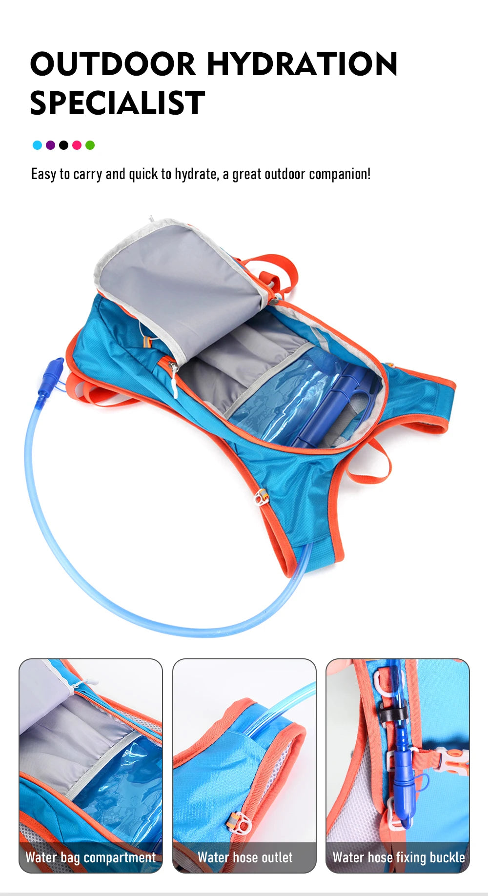ThinkRider 12L Portable Waterproof Cycling Hydration Backpack, Road Bike Bag for Outdoor Sports and Climbing