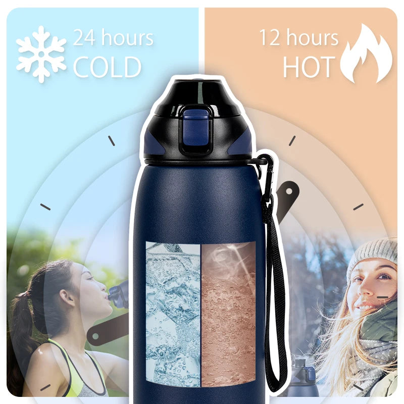 34 oz FEIJIAN Water Bottle, Vacuum Sports Bottle for Warm and Cold Drinks, Stainless Steel Vacuum Flask