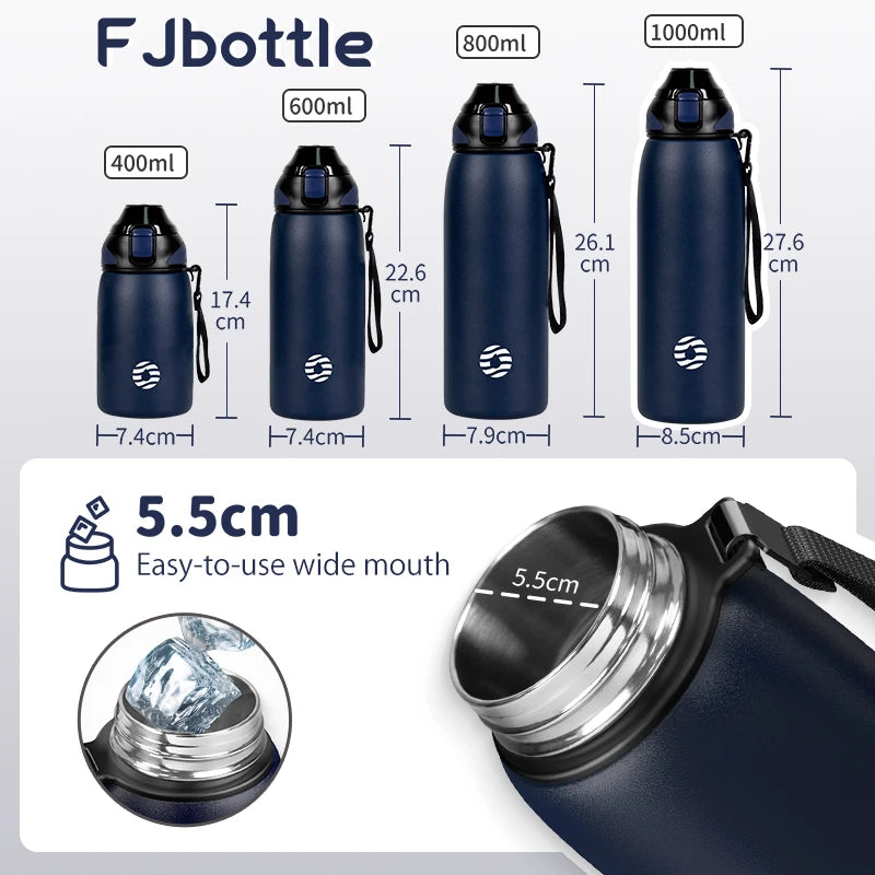 34 oz FEIJIAN Water Bottle, Vacuum Sports Bottle for Warm and Cold Drinks, Stainless Steel Vacuum Flask