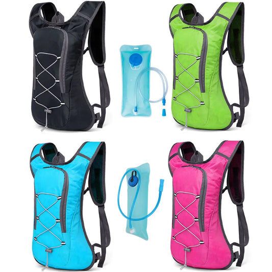 New Cycling Hydration Backpack with 68 oz Water Bladder for Bicycle Riding, Running, and Outdoor Activities, Reflective Pack