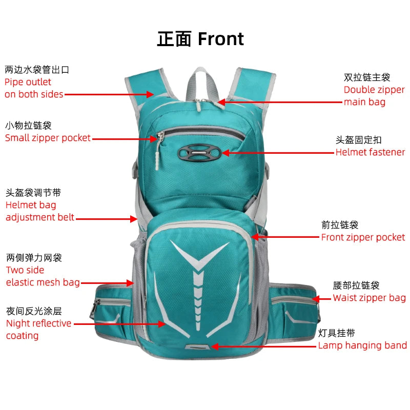 Outdoor Sport Cycling Rucksack Running Water Bag Storage Hydration Backpack UltraLight Hiking Bike Riding Pack Bladder Knapsack