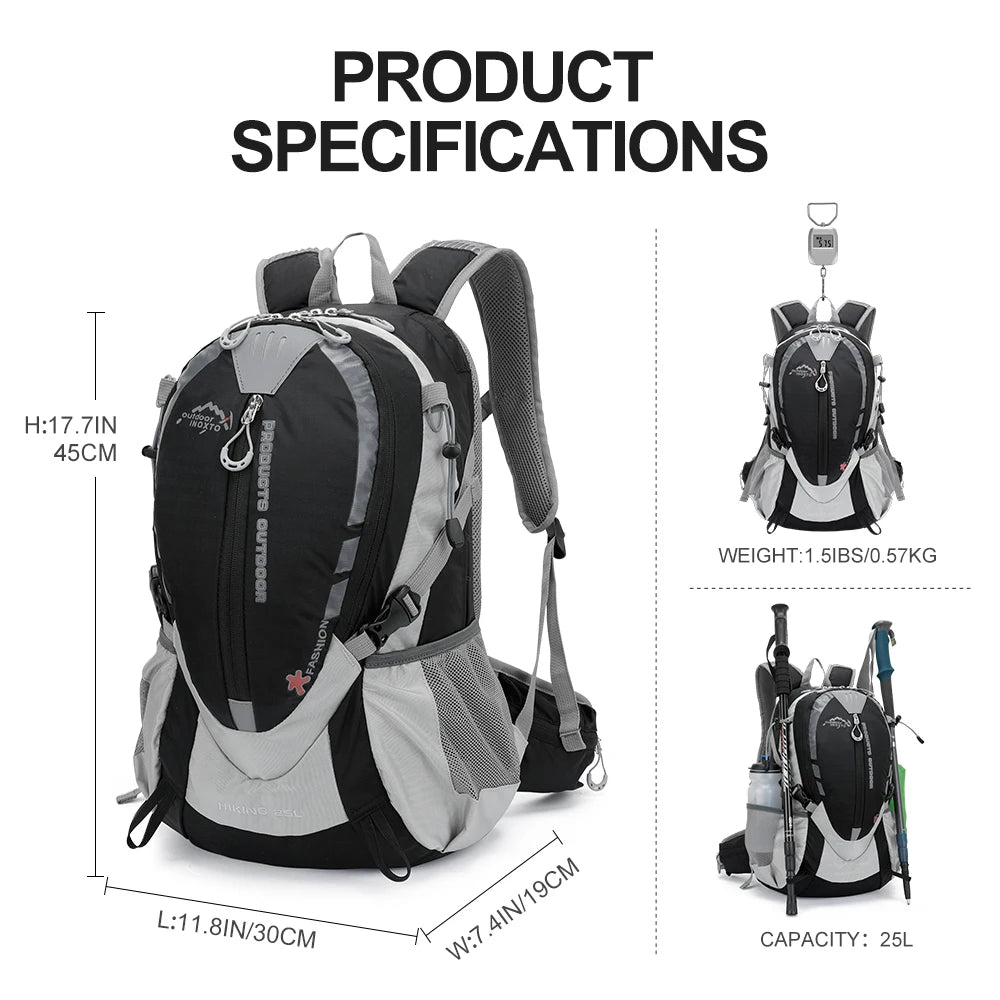 25L Mountaineering and Trail Running Backpack with 68 oz Hydration Bladder for Cycling, Motorcycling, Hiking, and Marathons