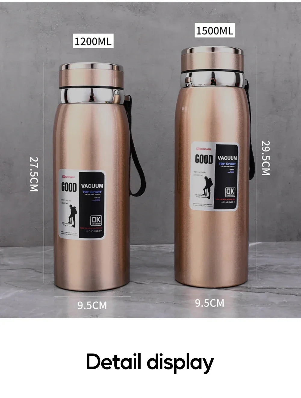 34 oz Large Capacity Thermos Bottle, Keep Cold and Hot, Stainless Steel Thermal Water Bottle, Vacuum Flask Tumbler Thermo Cup