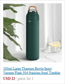 18 oz / 25 oz / 30 oz High Capacity Stainless Steel Business Thermos Mug, Insulated Water Bottle, Portable Vacuum Flask for Office and Tea