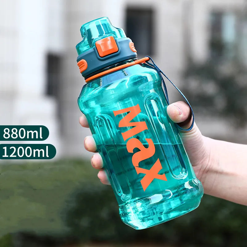 40 oz Large Capacity Sports Water Bottle with Rope, Durable and Portable for Gym, Fitness, Outdoor Drinking, Eco-Friendly Plastic Bottle