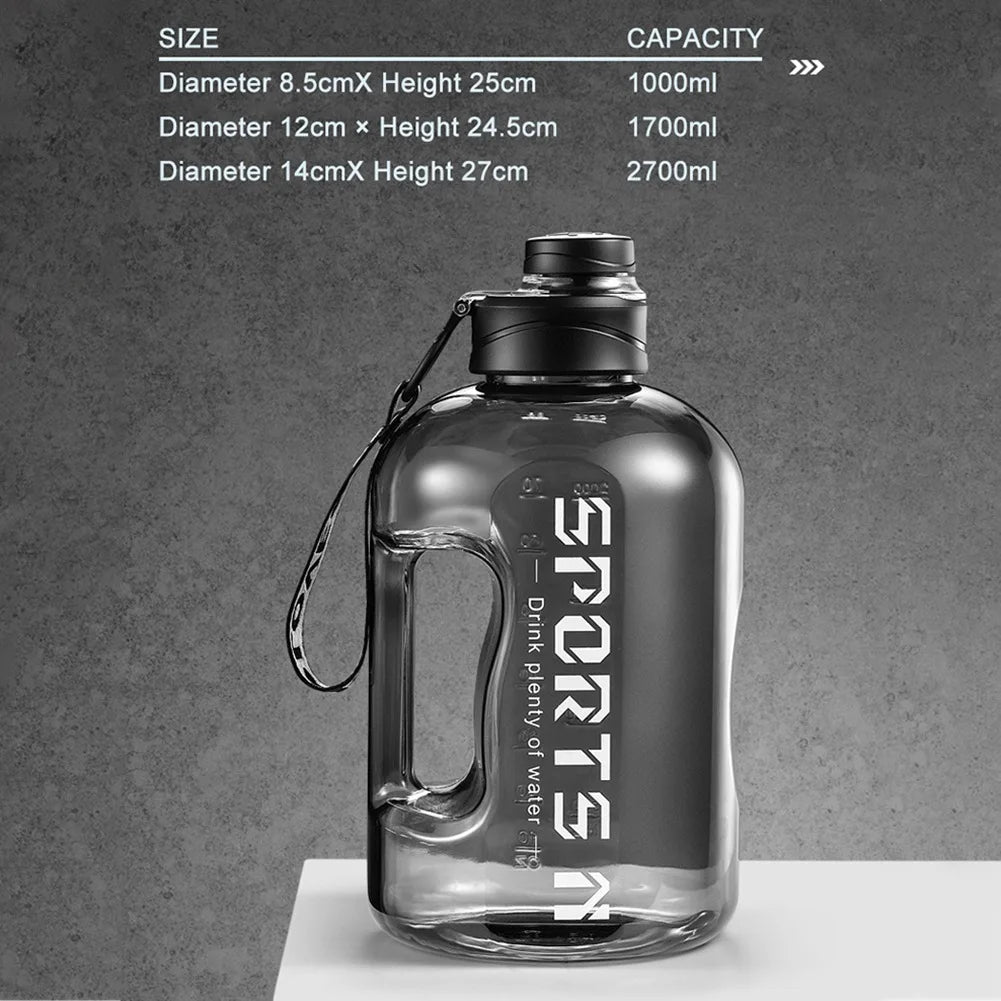 57 oz / 91 oz Sports Water Bottle, Large Capacity Fitness Bottle with Scale, Gradient Kettle for Outdoor Cycling, Portable Water Bottle