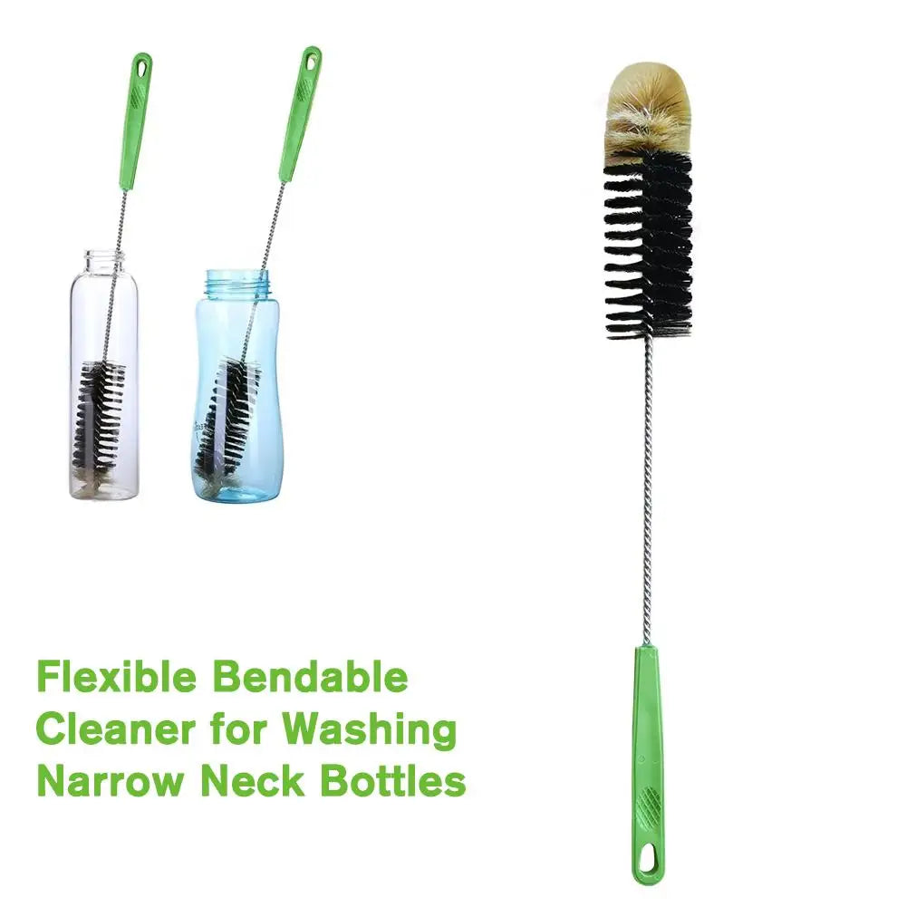 Long Handle Flexible Water Bottle Brush – Bendable Cleaner for Washing Narrow Neck Bottles | Household & Kitchen Cleaning Tool