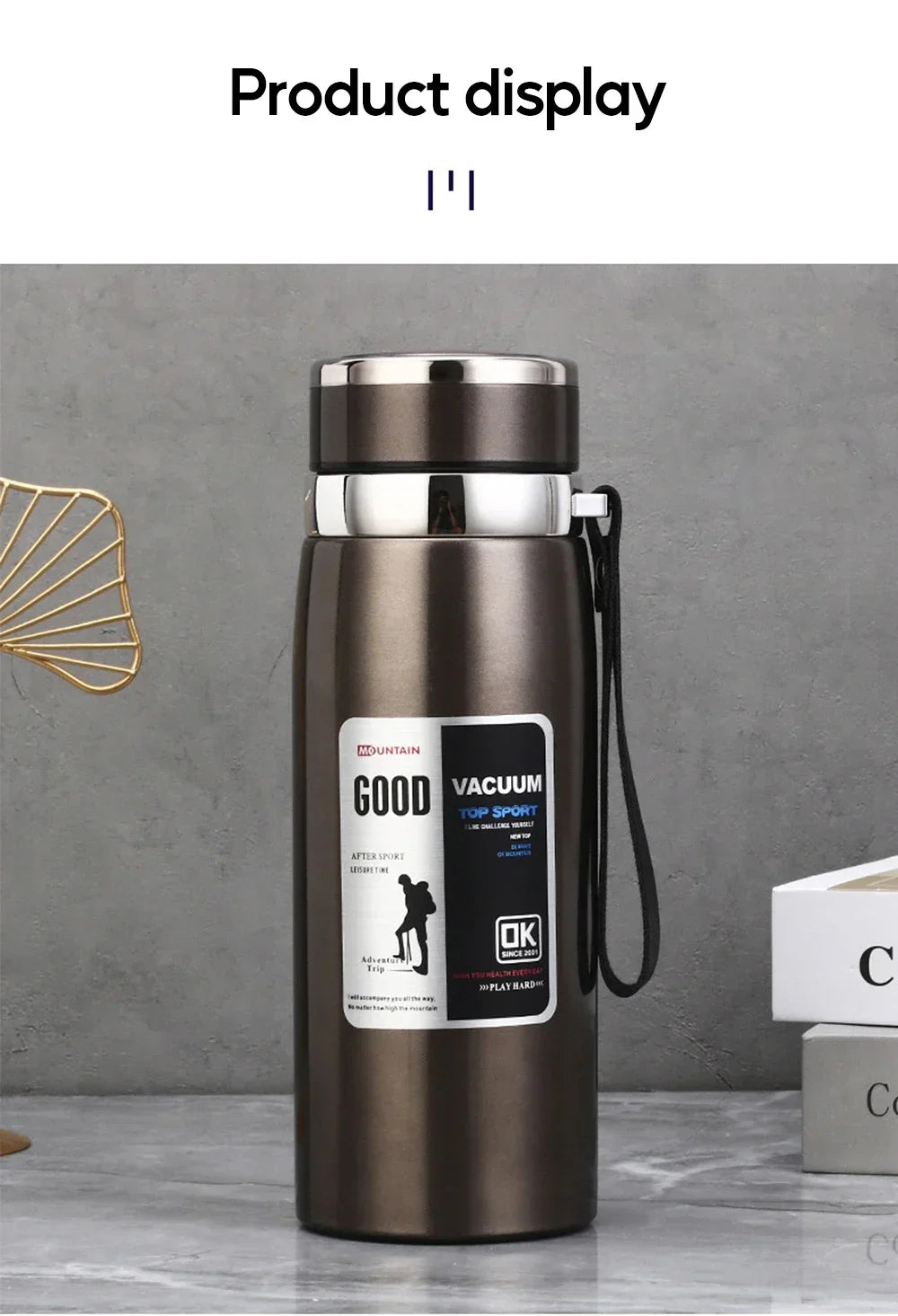 34 oz Large Capacity Thermos Bottle, Keep Cold and Hot, Stainless Steel Thermal Water Bottle, Vacuum Flask Tumbler Thermo Cup